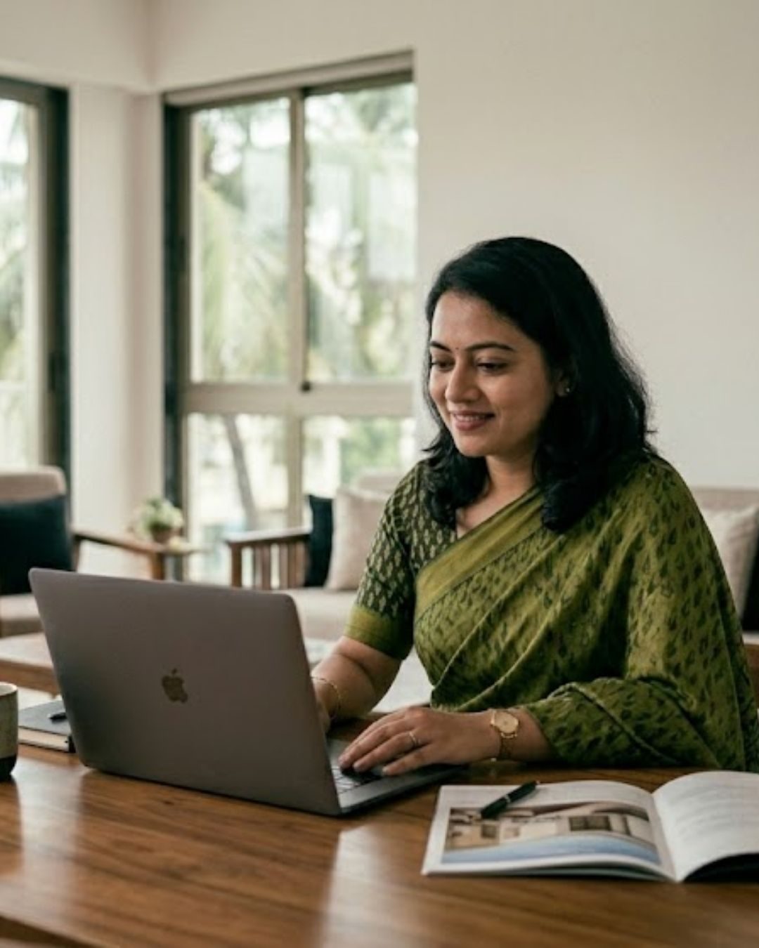 NRI owner reading a Keyhold update on a laptop
